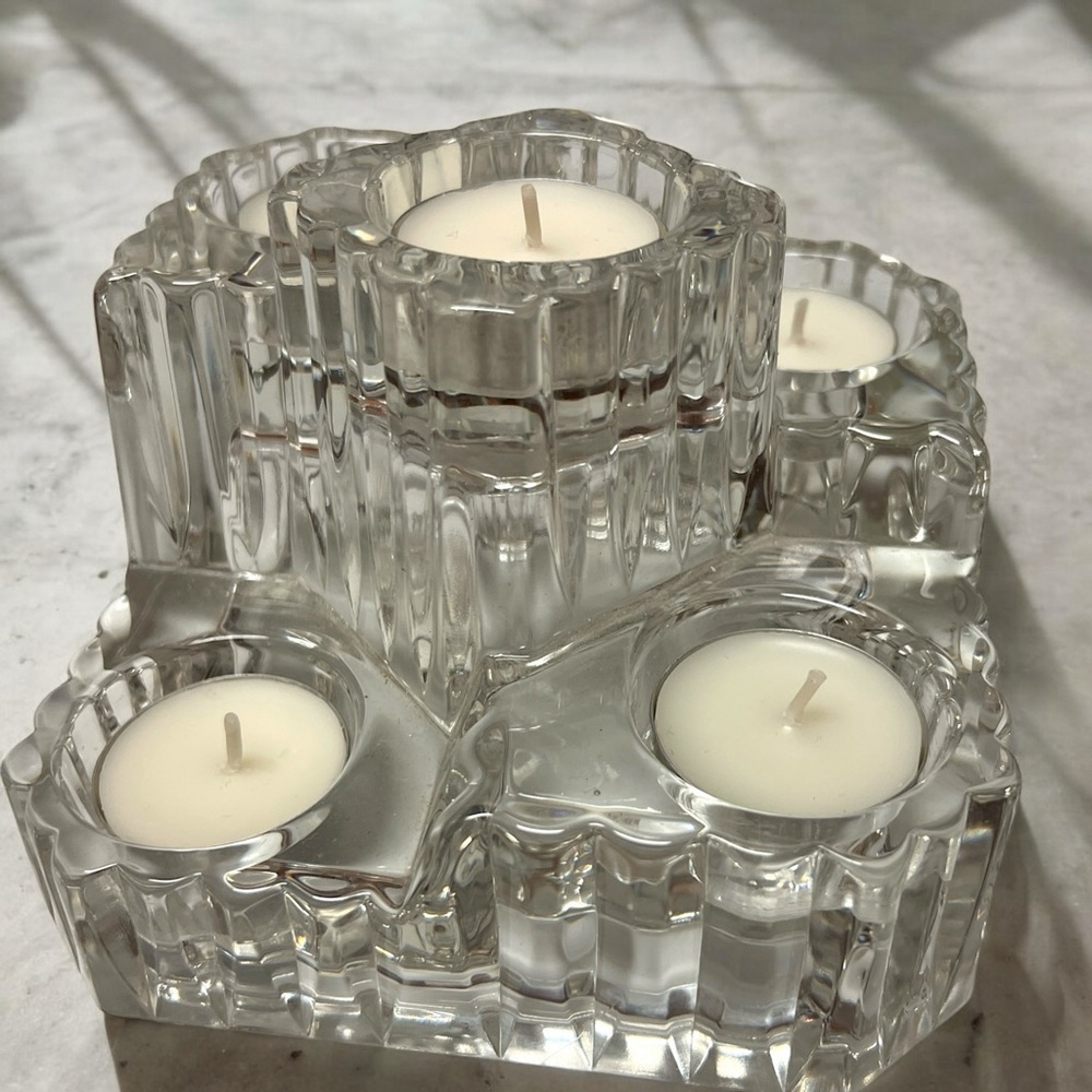 Partylite Rare Retired Crystal Castle 5 Tier Tealight Candleholder, Houswarming